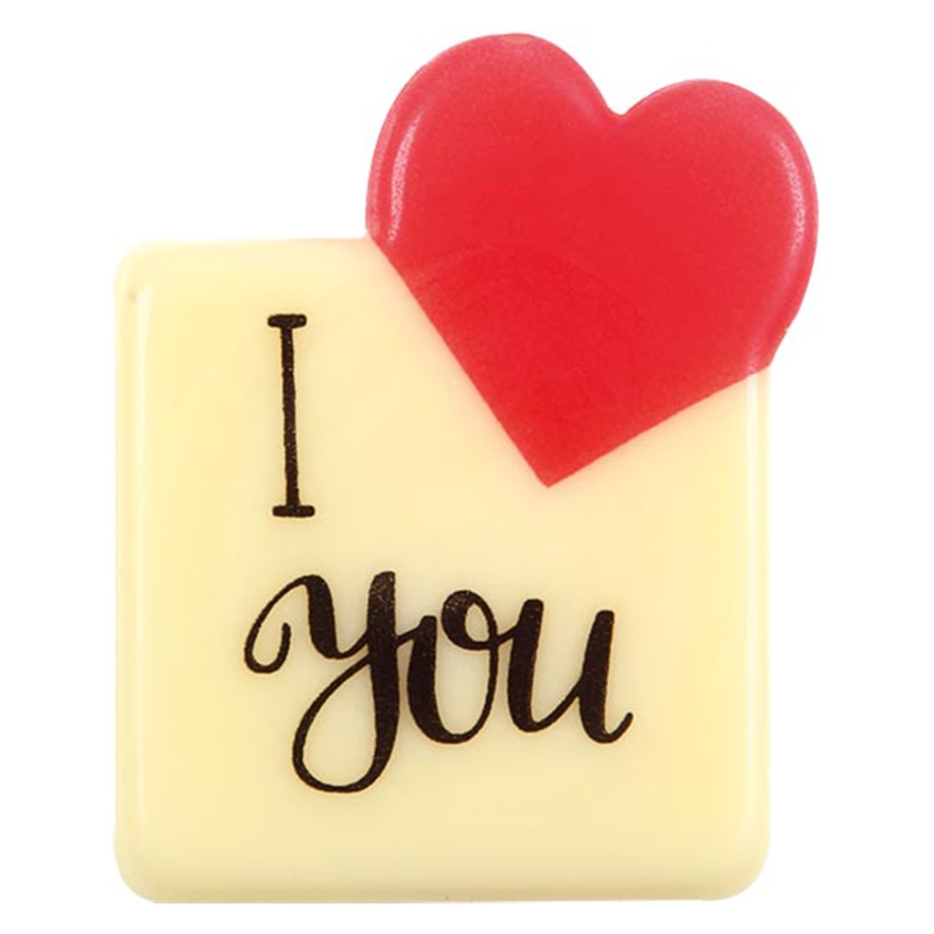 Placa con corazón I Love Yoou 30x35 mm (120 u.)