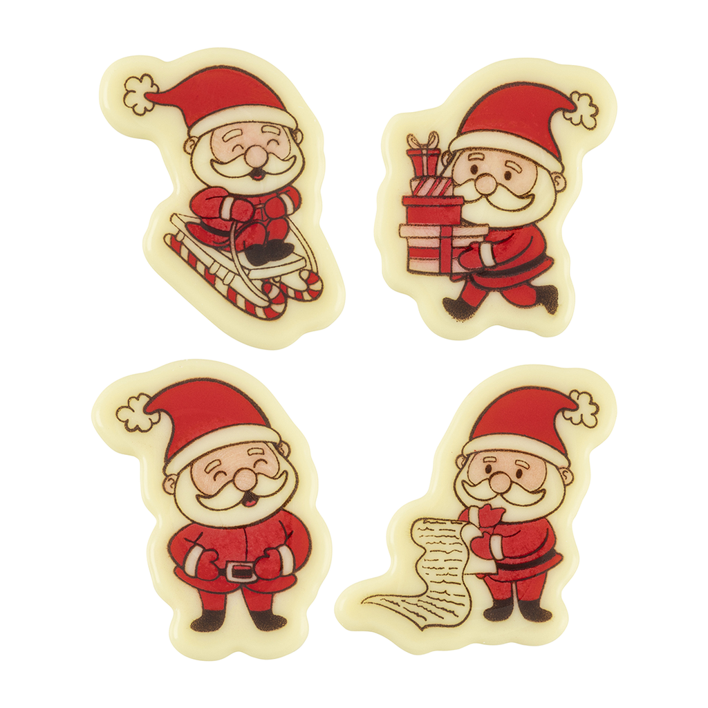 Placas Santa Claus Chocolate Blanco h4,5 cm (100 u.)