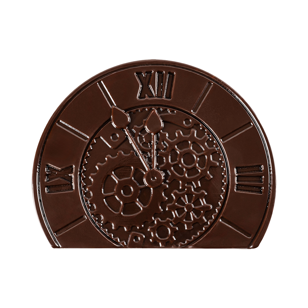 Fin de Pastel Reloj Chocolate Negro 10x8 cm (40 u.)