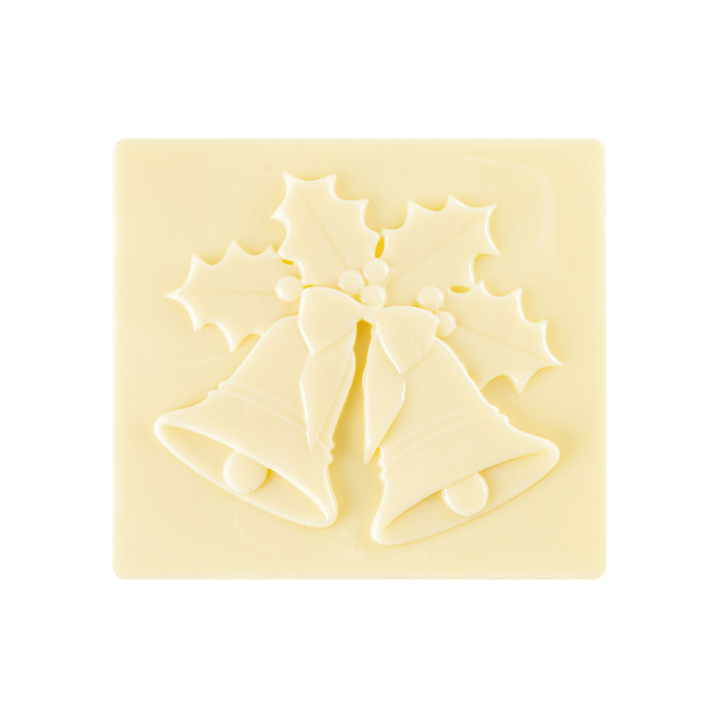 Fin de Pastel Campanas de Navidad Chocolate Blanco 9x8 cm (40 u.)