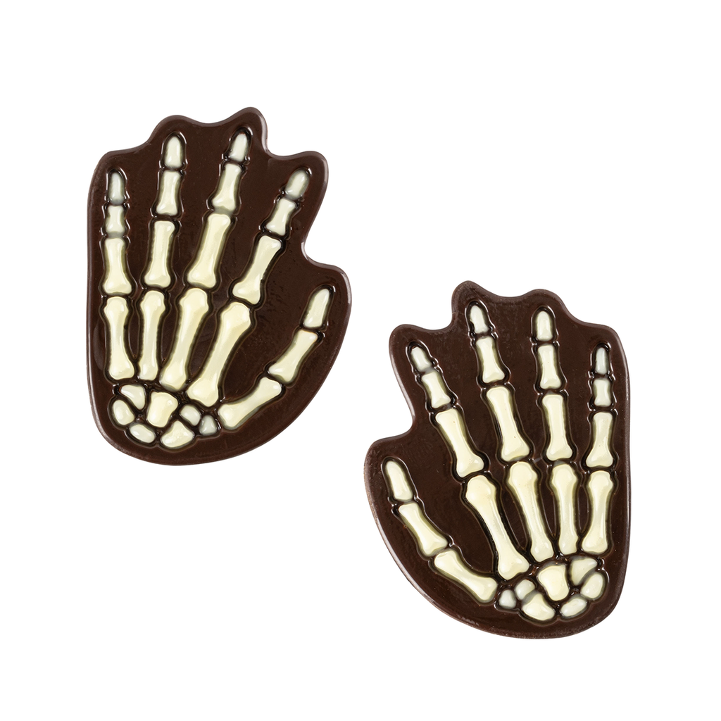 Mano de Esqueleto Chocolate Negro y Chocolate Blanco  4,9x3,6 cm (54 u.)