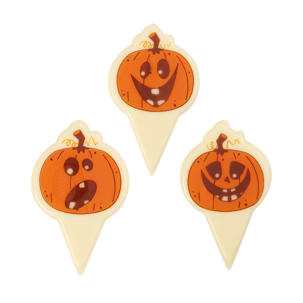 Pick Calabazas Felices Chocolate Blanco h5,7 cm  (110 u.)