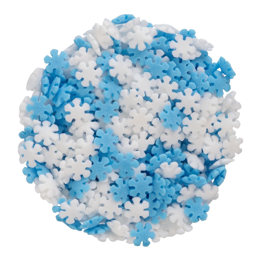 Copos de nieve blancos y azules azúcar Bolsa 1 kg  