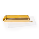 Caja de Turrón Dorada 4 Alas 260x90x30 mm y Tapa de Acetato Laminada (1 u.)