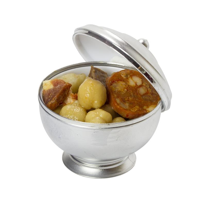 Sopera Aluminio/Blanco Ø 61 Alto 59 mm. 45 ml. (24 u.)