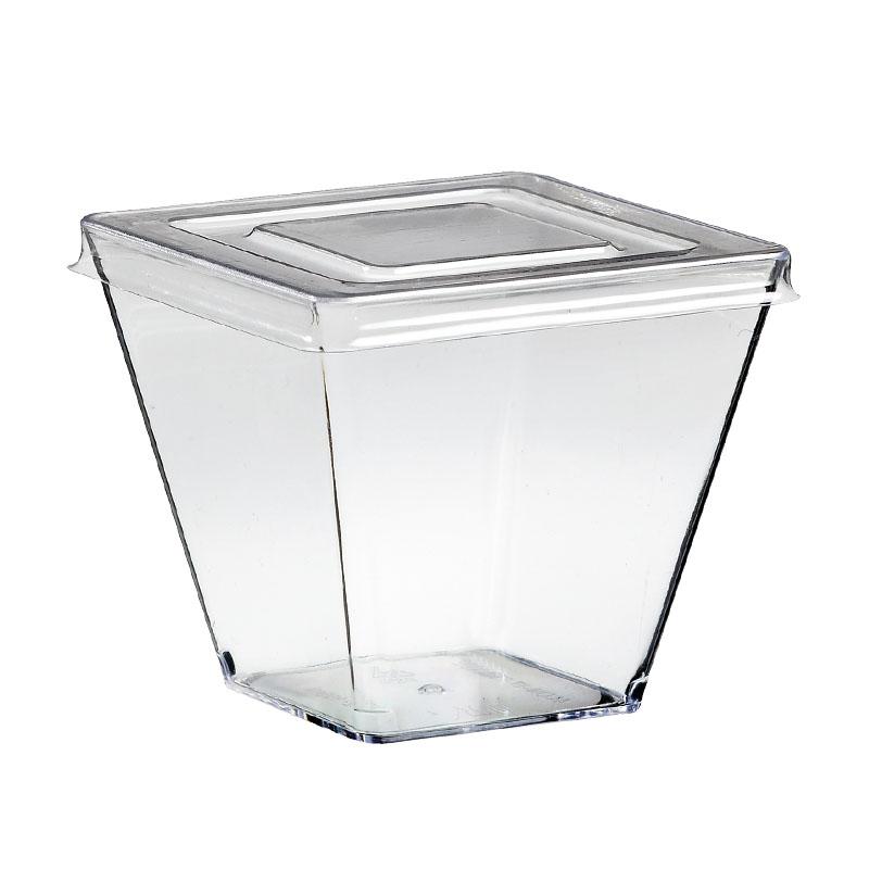Mini Vaso Esmeralda + Tapas 70X70X48 mm. 155 ml. (100 u.)