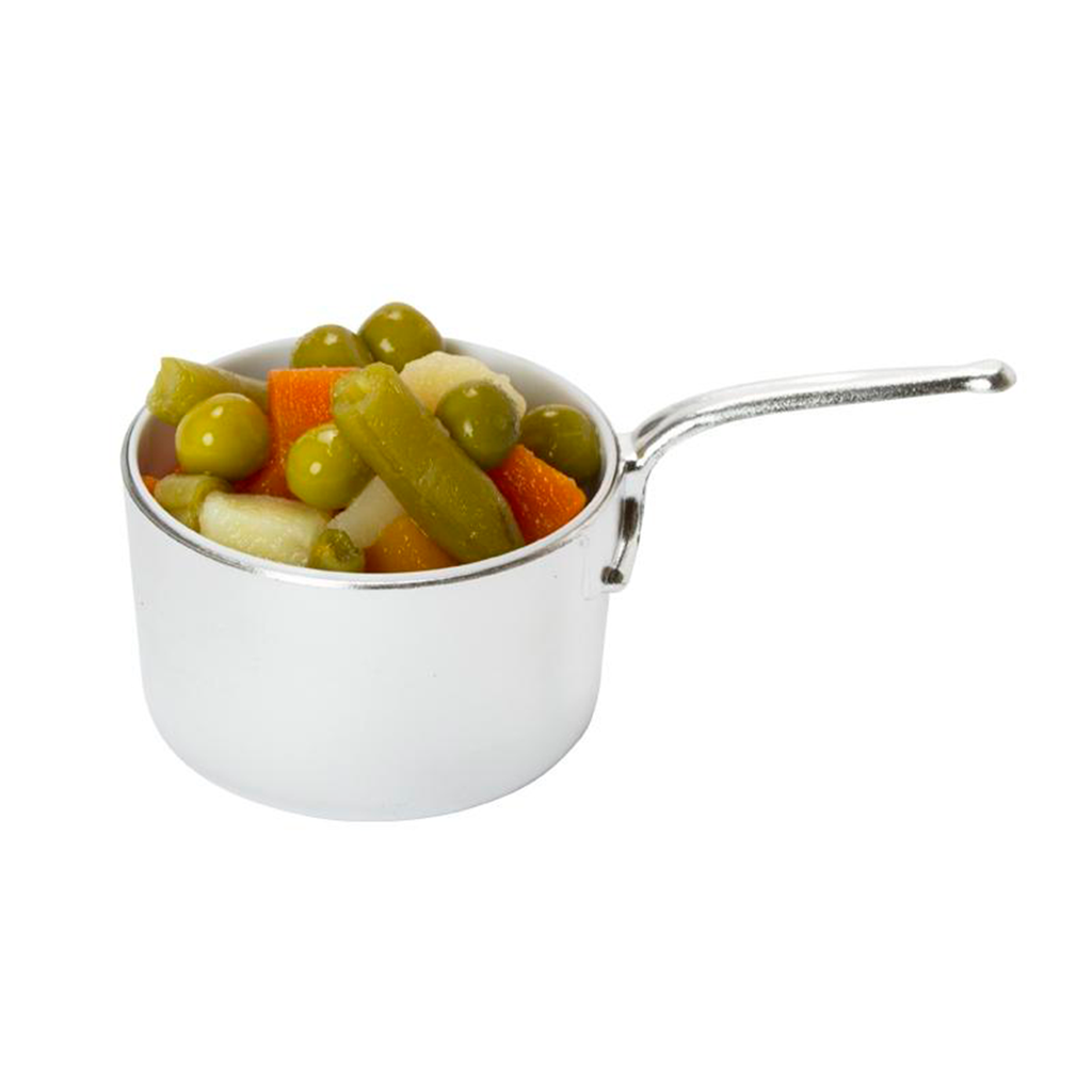 Cacerola Aluminio/Blanco Ø 50X88,5 Alto 41 mm. 45 ml. (24 u.)