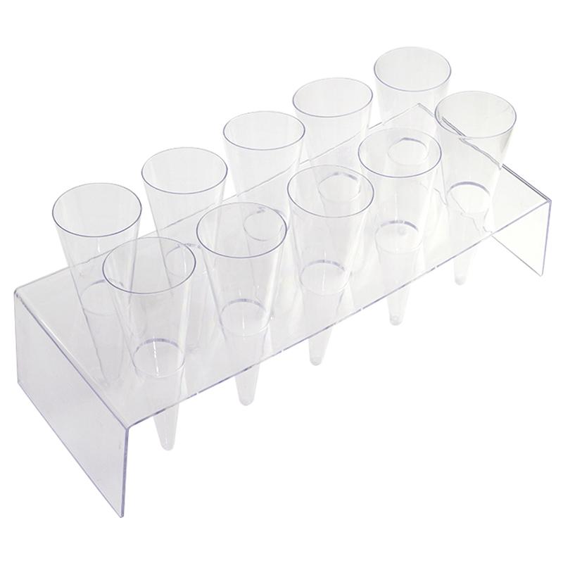 Soporte Transparente 10 Conos 340X130 mm. Alto 80 mm.