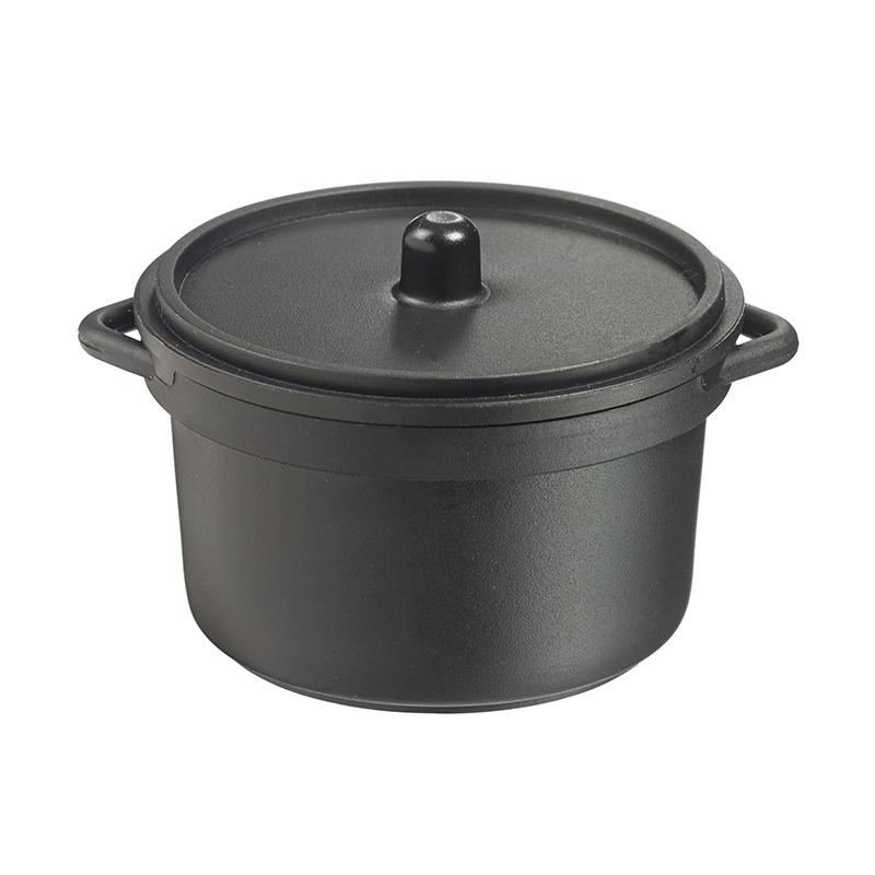 Mini Cazuela Negra con Tapas Ø Boca 71 Base Ø 55,3 Alto 53 mm. 90 ml. (30 u.)