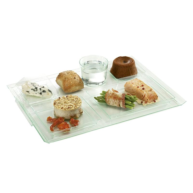 Bandeja Vendome Transparente Verde 400X400X23 mm. (25 u.)