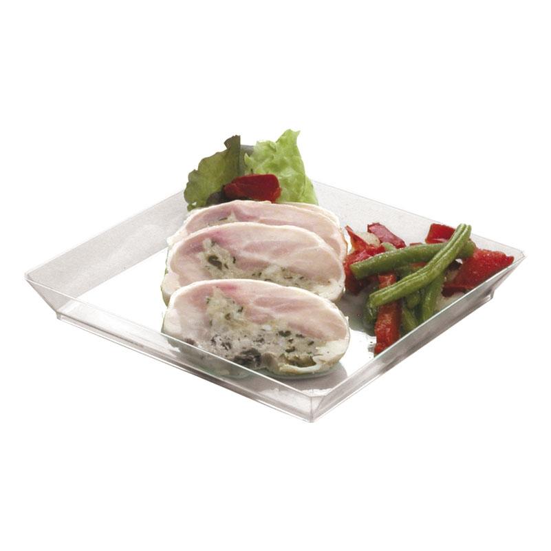 Plato Quartz Transparente 130X130X17 mm. (50 u.)