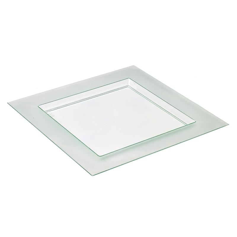 Bandeja Serie Diamant TransparenteVerde 400X300X20 mm. (10 u.)