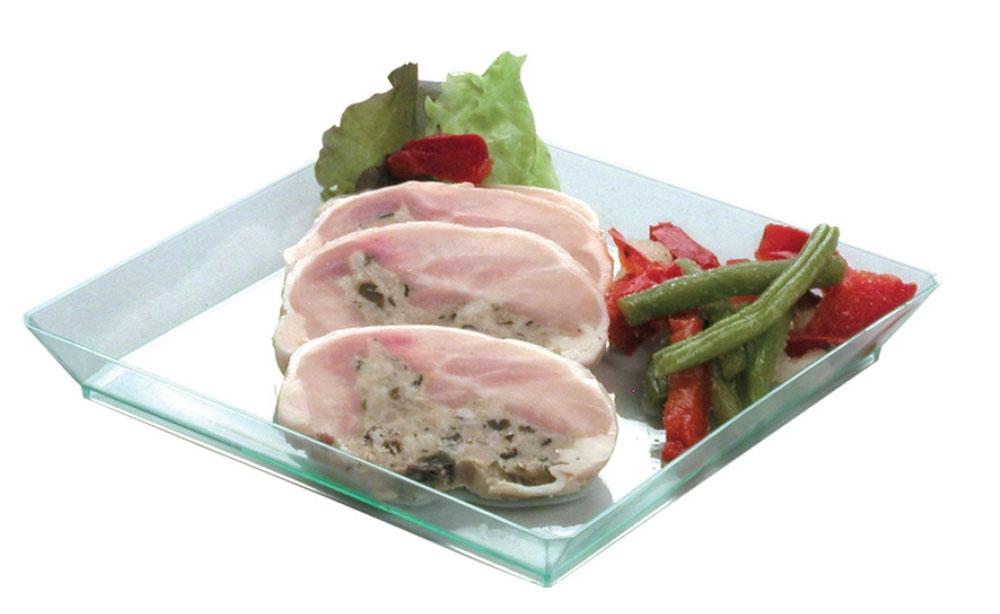 Dfe Plato Quartz Transparente Blanco 130X130X15 mm. (200 u.)