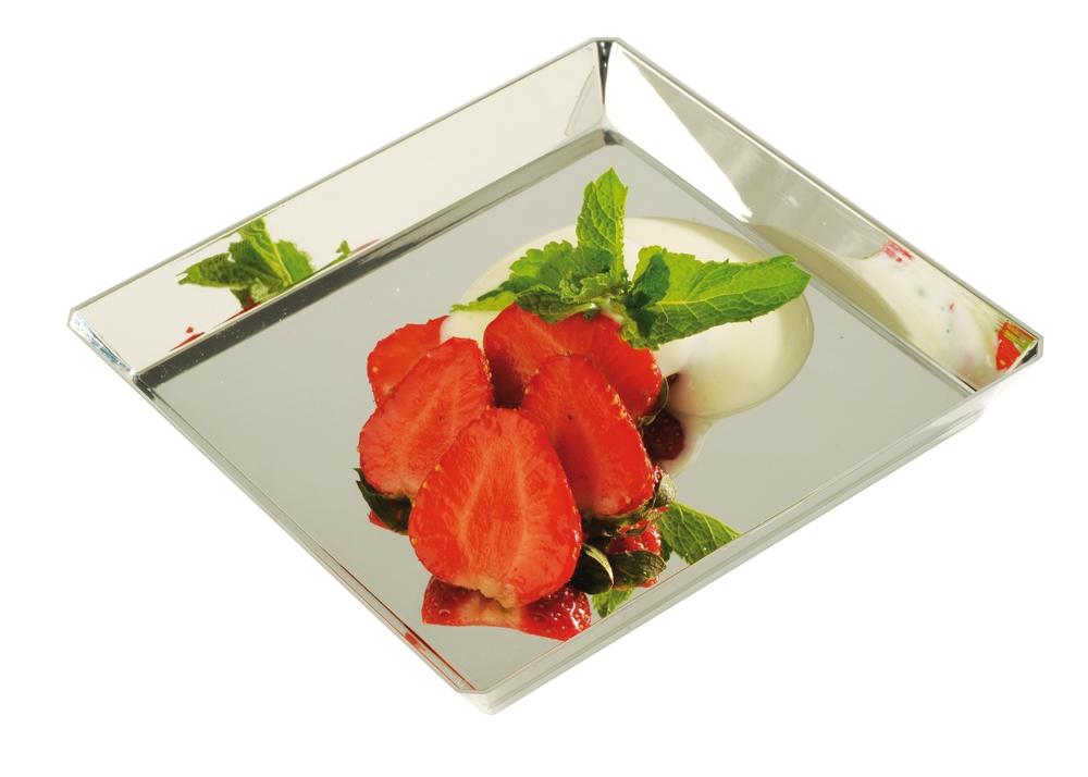 Plato Quartz Plata 130X130X15 mm. (100 u.)