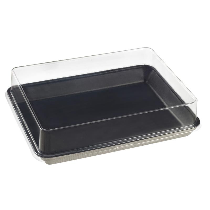 Plato Kanopee Negro de Pulpa 200X150X20 mm. (200 u.)
