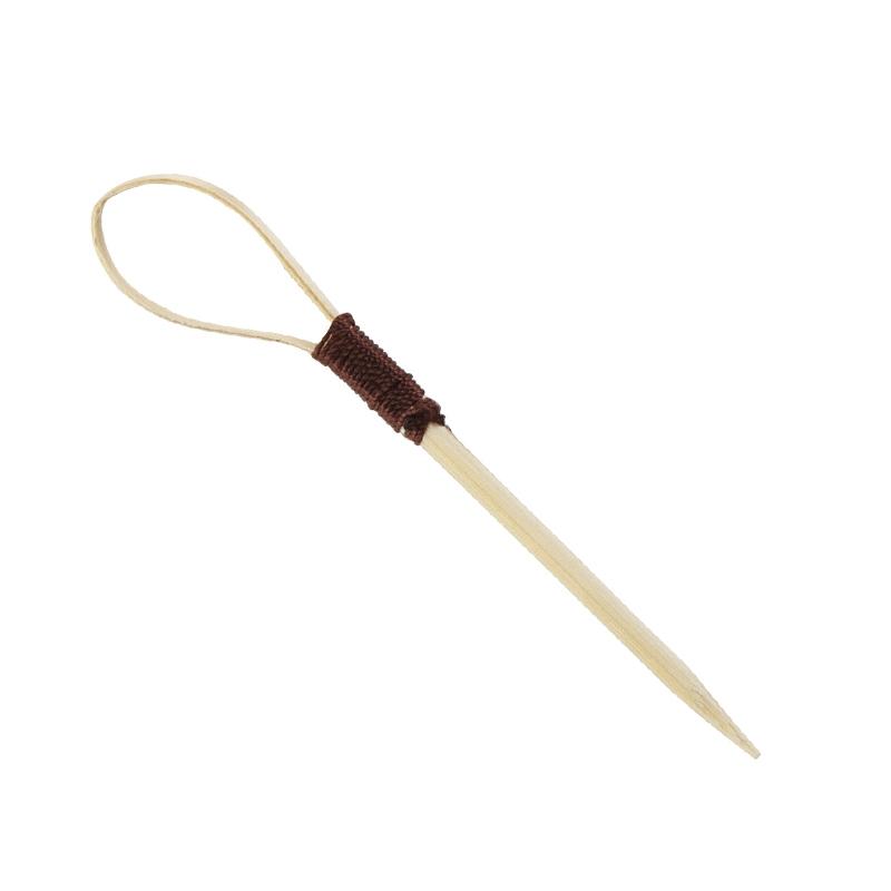 Brocheta Bambú Lazo Ø 3, Alto 100 mm.  (100 u.)