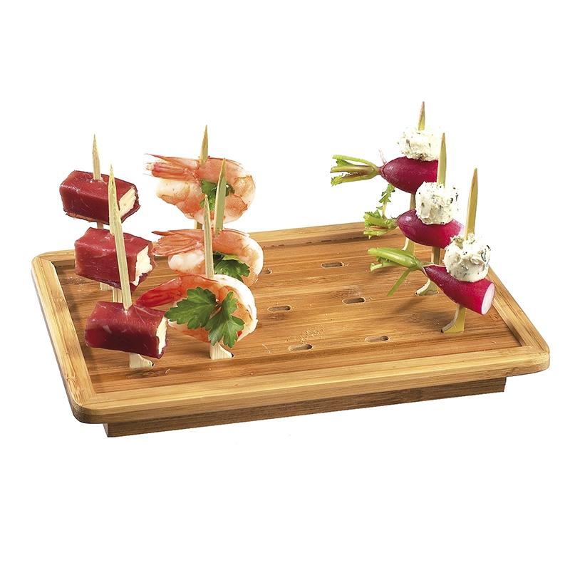 Expositor de Bambú para Brochetas 250X200X26 mm. (1 u.)