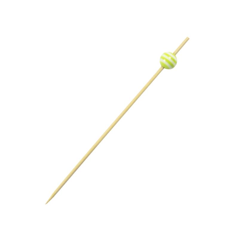Brocheta Peonza 120 mm. Blanca y Verde (200 u.)