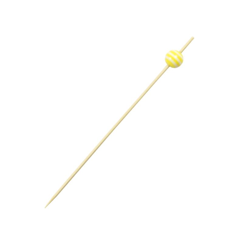 Brocheta Peonza 120 mm. Blanca y Amarilla (200 u.)