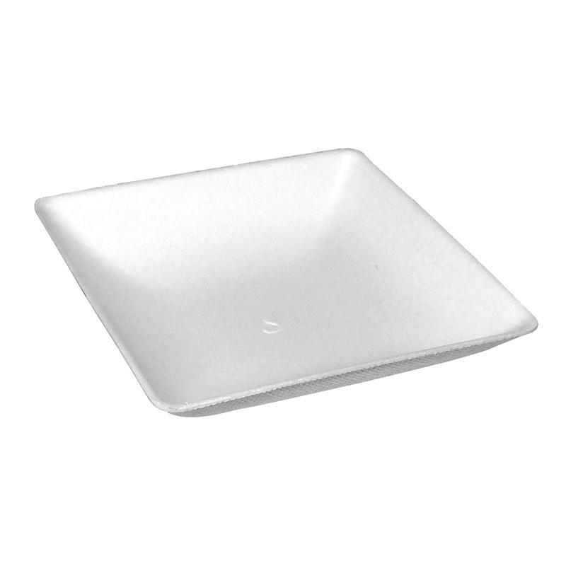 Mini Plato Fluid Caña de Azúcar Blanco 65X65X12 mm. (50 u.)