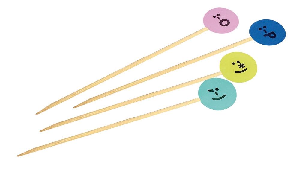 Brocheta Bambú Smiley 120 mm. (200 u.)