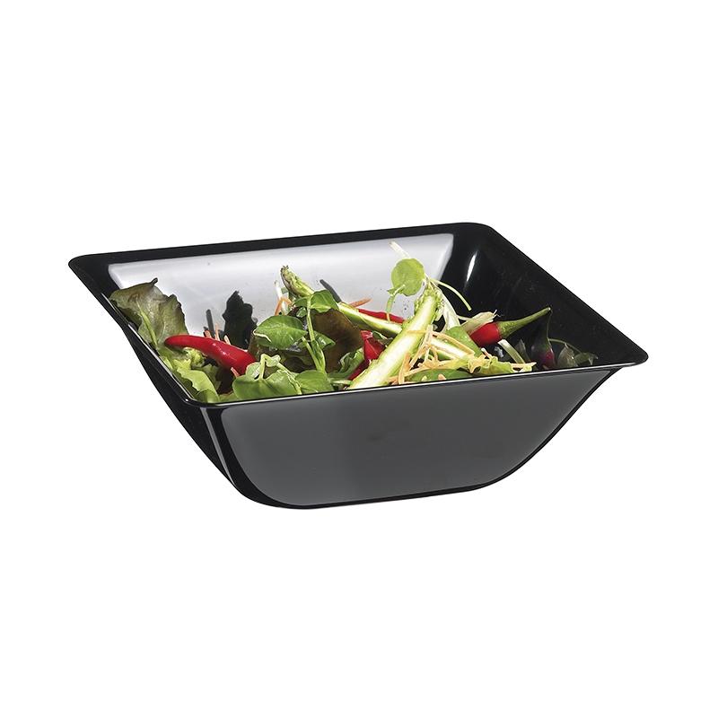 Ensaladera Fluid Negra 189X189X65 mm. 1400 ml. (10 u.)