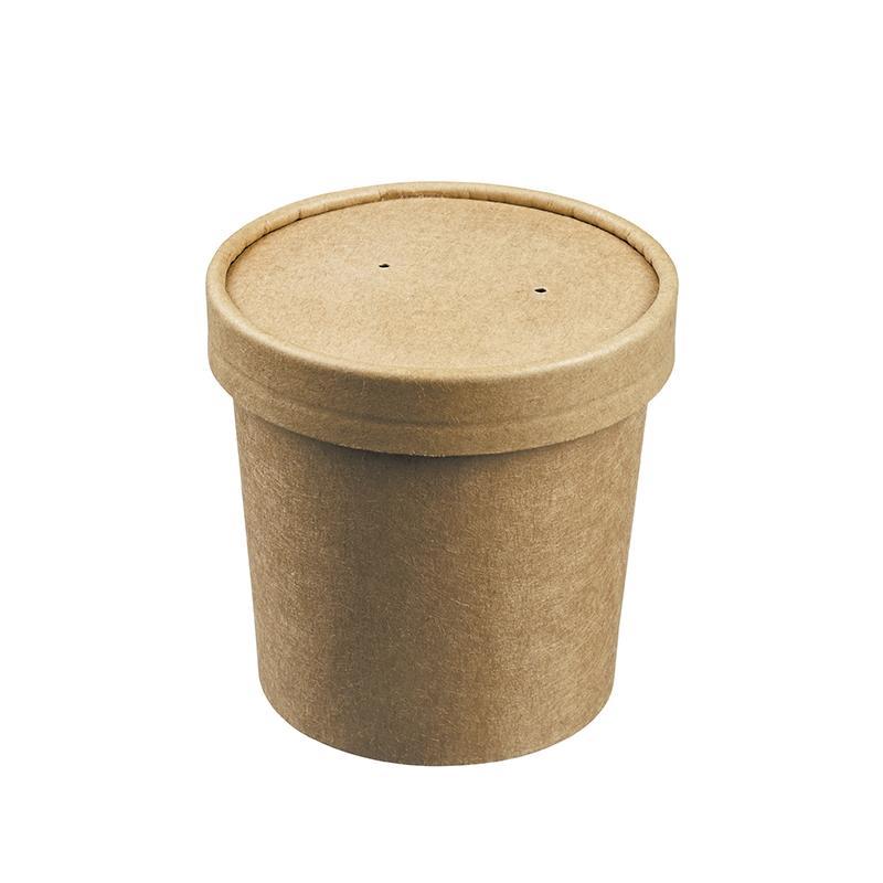 Bol + Tapas de Kraft para Sopa Ø 90 Alto 84 mm. 350 ml. (25 u.)