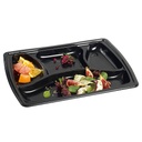 Bandeja Basic 4 Compartimentos Negra 340X245X65 mm. + Tapa (100 u.)