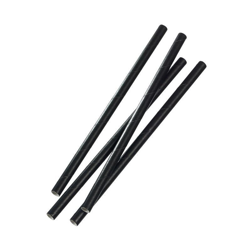 Pajita Negra de Papel 195 Ø 6 mm. (250 u.)